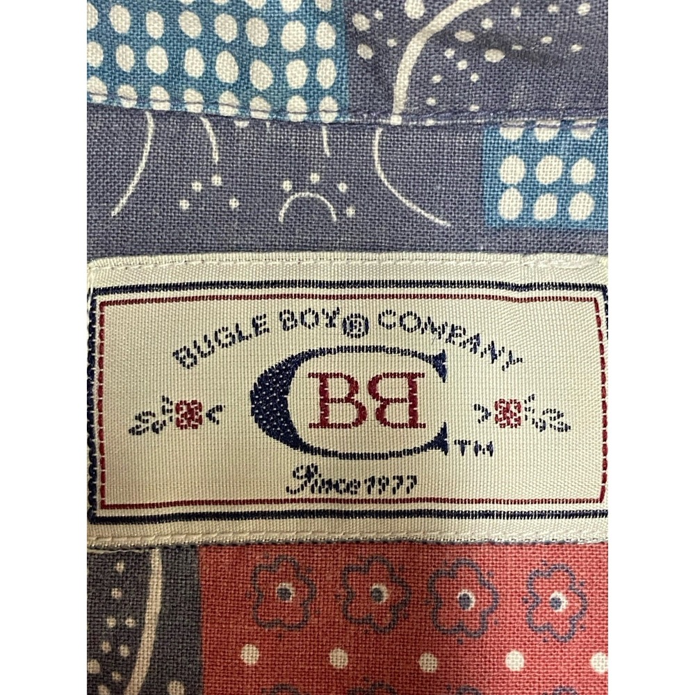 Vintage Bugle Boy Womens Bandana Shirt Size Small Western Patchwork Country 90's - Picture 9 of 13